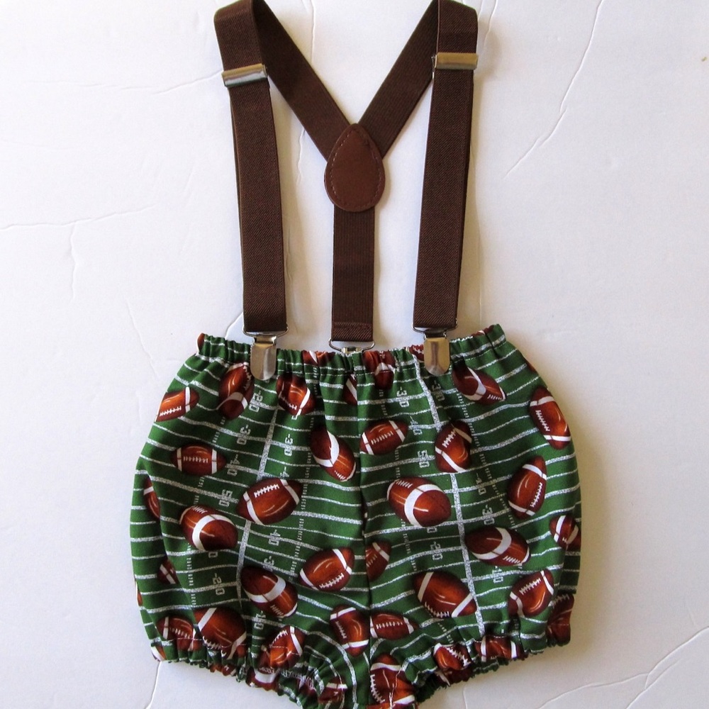 Football Theme Bloomers and Hat